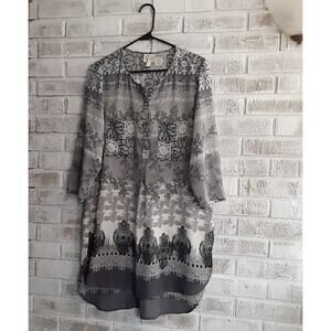 Fig & Flower Anthropologie Tunic Sz L Hi/low Lightweight